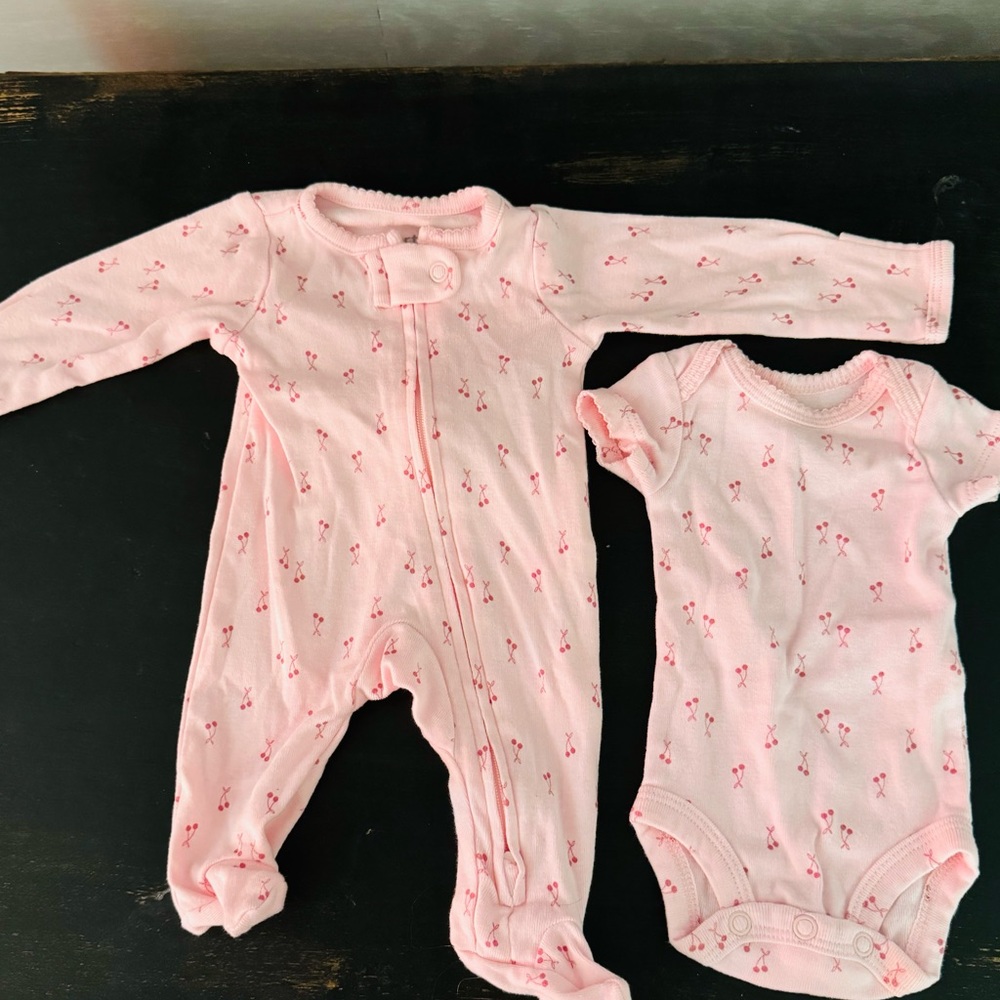Matching Premie Sleeper and Onesie